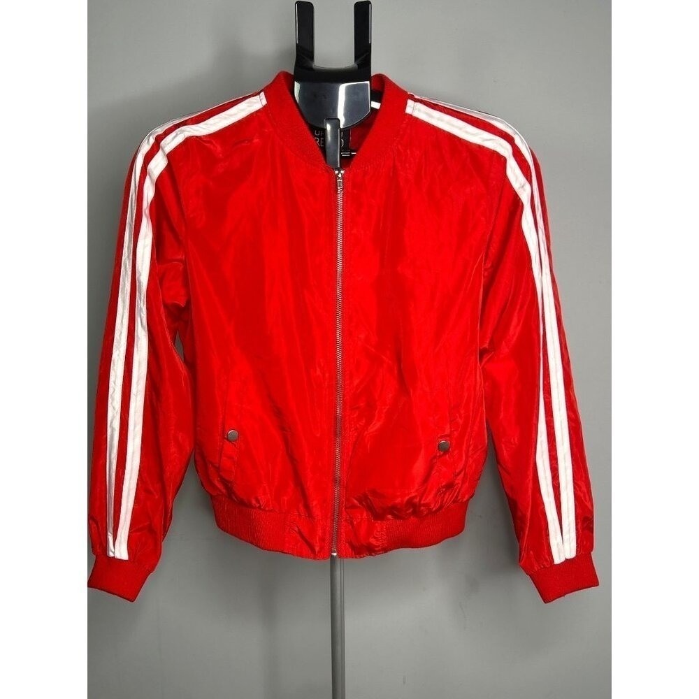 Urban Retro Red Stripe Track‎ Bomber Jacket Size M